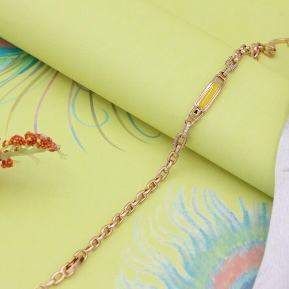 Elegant Rose Gold Bracelet with Yellow Accent, XPBL0701 - Picture 8 of 12